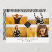 Faire-part de graduation géométrique multiphoto (Devant / Derrière)