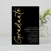 Faire-part de graduation Gold Foil de script moder (Debout devant)