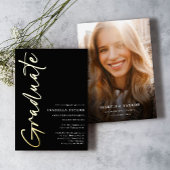 Faire-part de graduation Gold Foil de script moder
