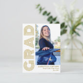 Faire-part de graduation Gold Modern (Debout devant)