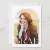 Faire-part de graduation Gold Photo Moderne (Devant)