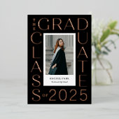 Faire-part de graduation Invitation de la feuille  (Debout devant)