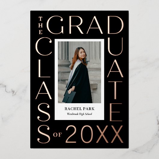Faire-part de graduation Invitation de la feuille  (Recto)