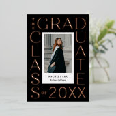 Faire-part de graduation Invitation de la feuille  (Debout devant)