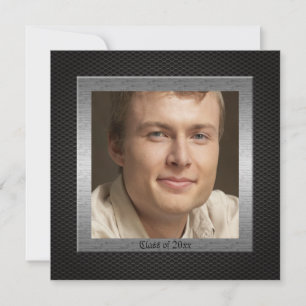 faire-part de graduation métallique en carbone