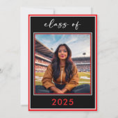 Faire-part de graduation minimale en rouge (Dos)