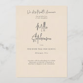 Faire-part de graduation minimale moderne pour les (Verso)