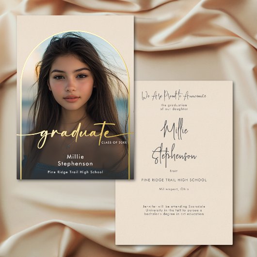 Faire-part de graduation minimale moderne pour les
