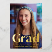 Faire-part de graduation minimale pour la photo de (Recto)