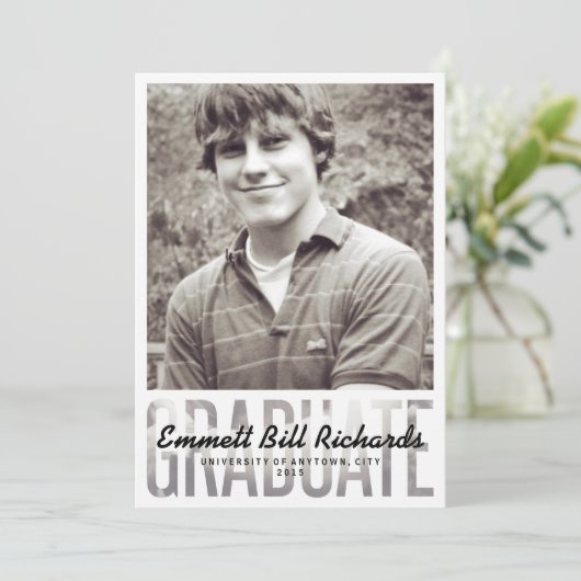 Faire-part de graduation moderne (Debout devant)