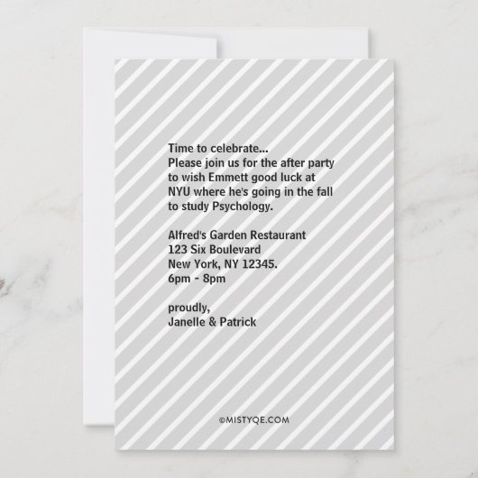 Faire-part de graduation moderne (Dos)