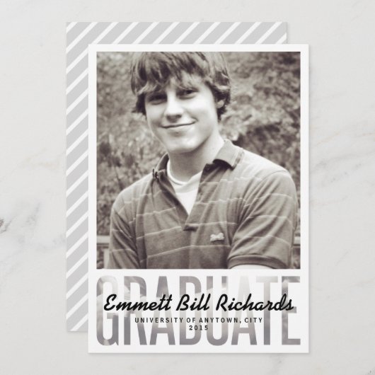 Faire-part de graduation moderne (Devant / Derrière)