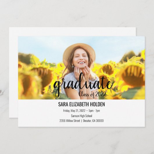 Faire-part de graduation moderne (Devant / Derrière)