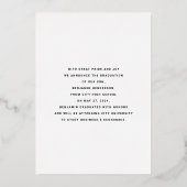 Faire-part de graduation moderne Black Gold Foil (Verso)