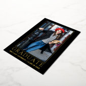 Faire-part de graduation moderne Black Gold Foil (Rotation)