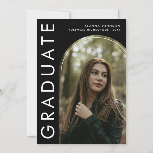 Faire-part de graduation moderne et audacieuse (Devant)