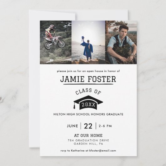 Faire-part de graduation Motorcross Invitation (Dos)