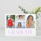 Faire-part de graduation multi-photo de script sim (Debout devant)