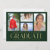 Faire-part de graduation multi-photo de script sim (Devant)