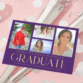 Faire-part de graduation multi-photo de script sim