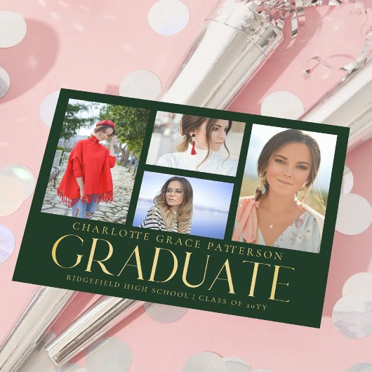 Faire-part de graduation multi-photo de script sim