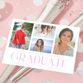 Faire-part de graduation multi-photo de script sim