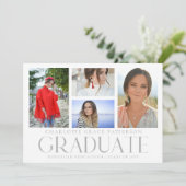 Faire-part de graduation multi-photo de script sim (Debout devant)