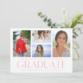 Faire-part de graduation multi-photo de script sim (Debout devant)