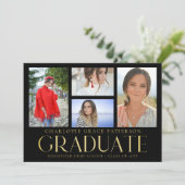 Faire-part de graduation multi-photo de script sim (Debout devant)