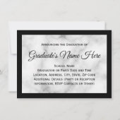 Faire-part de graduation noire classique (Dos)