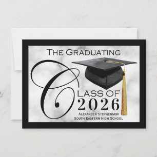 Faire-part de graduation noire classique