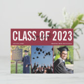 Faire-part de graduation numérique photo moderne (Debout devant)