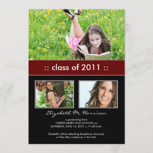 Faire-part de graduation personnalisée du trio pho