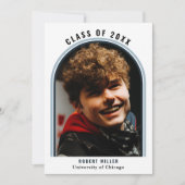 Faire-part de graduation photo Arc bleu linéaire (Devant)