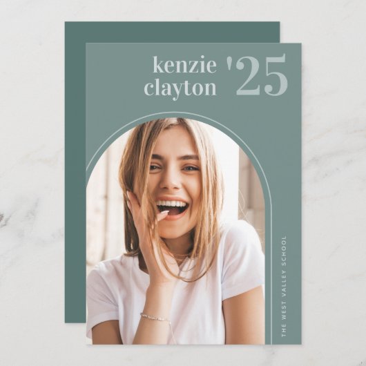 Faire-part de graduation photo Arch moderne (Devant / Derrière)