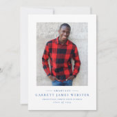 Faire-part de graduation photo bleu clair simple (Devant)