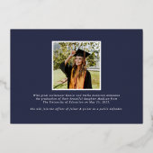 Faire-part de graduation photo bleu de la Marine m (Verso)