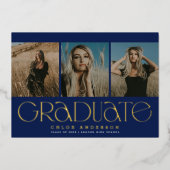 Faire-part de graduation photo Blue 3 de la Marine (Recto)