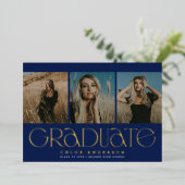 Faire-part de graduation photo Blue 3 de la Marine (Debout devant)