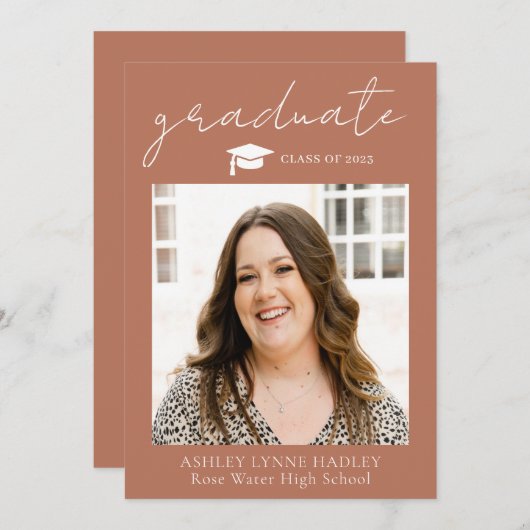 faire-part de graduation photo Boho 2023 (Devant / Derrière)