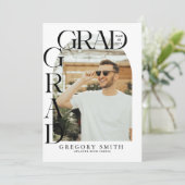 Faire-part de graduation photo Boho Arch moderne (Debout devant)