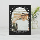 Faire-part de graduation photo Boho Arch moderne (Debout devant)