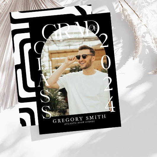 Faire-part de graduation photo Boho Arch moderne