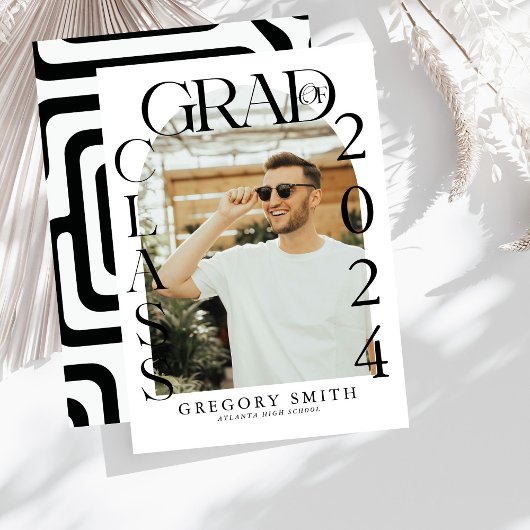 Faire-part de graduation photo Boho Arch moderne