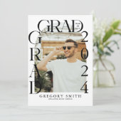 Faire-part de graduation photo Boho Arch moderne (Debout devant)