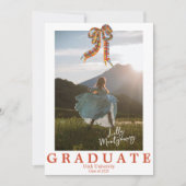 Faire-part de graduation photo Coquette Plaid Bow (Devant)