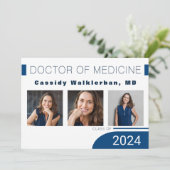 Faire-part de graduation photo de Modern Blue Doct (Debout devant)
