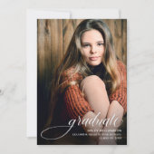 Faire-part de graduation photo de script tendance (Devant)