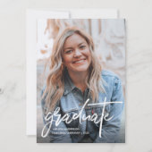 Faire-part de graduation photo de script tendance (Devant)