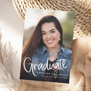 Faire-part de graduation photo design moderne
